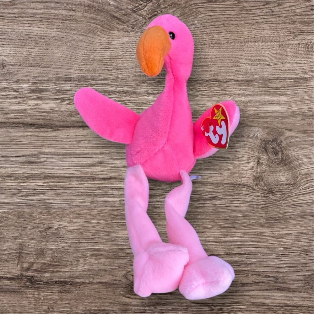 TY Beanie Babies PinkyThe Flamingo 1995 Vintage Retired Collectable